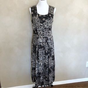Vintage Cristin Stevens floral split front midi dress